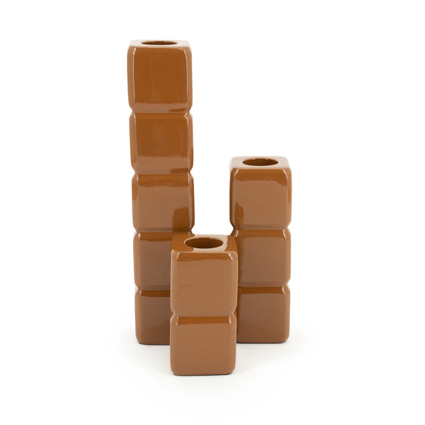 Kandelaren set / 3 - Cube mustard