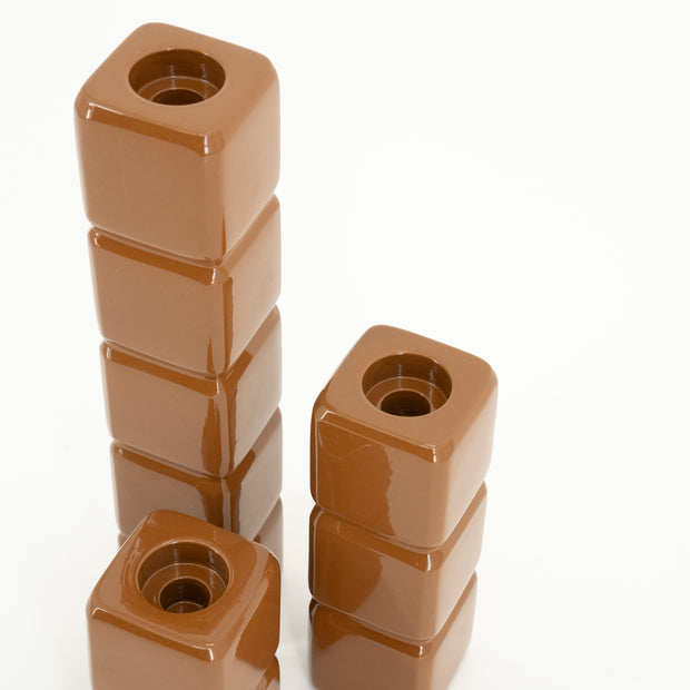 Kandelaren set / 3 - Cube mustard