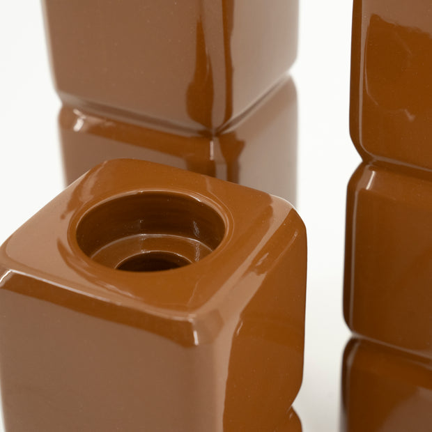 Kandelaren set / 3 - Cube mustard
