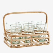 Bamboe houder incl. 6 glaasjes