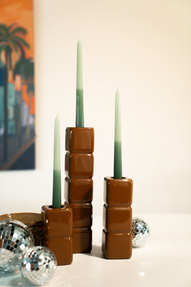 Kandelaren set / 3 - Cube mustard