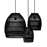 Rotan hanglamp Wasabi - S Zwart