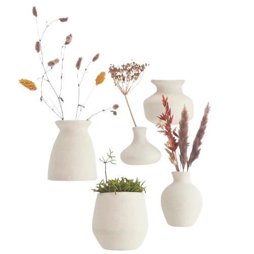 Wandvazen van papier-maché - Set van 5