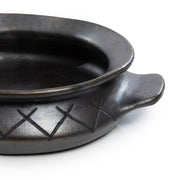 De Burned Ovale Pot met Handvaten - Zwart