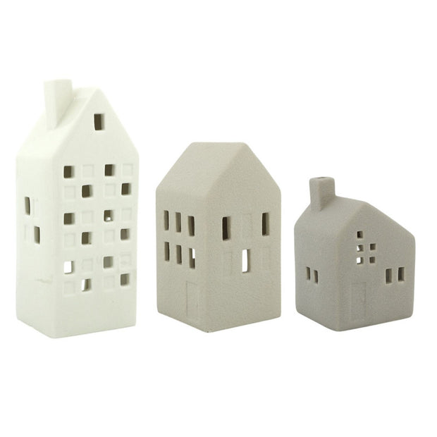 Keramiek huisjes Set / 3