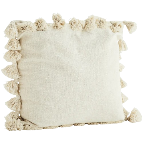 Kussensloop met kwastjes - off white - 60 x 60 cm