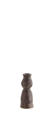 Stoneware kandelaar bruin - 14,5 cm