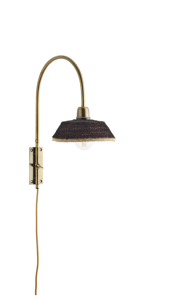 Wandlamp - zeegras / metaal 46 cm