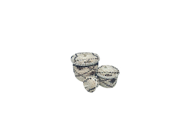 Basil mand set / 3 - Naturel / zwart