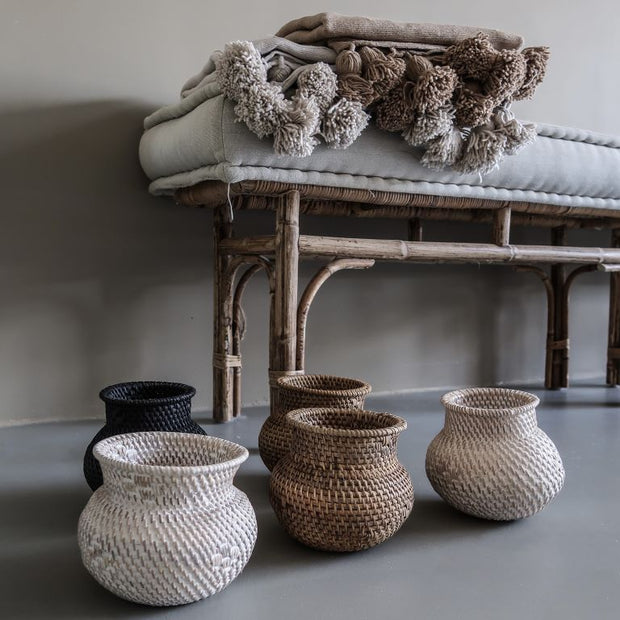 Rotan vaas naturel - 13 cm