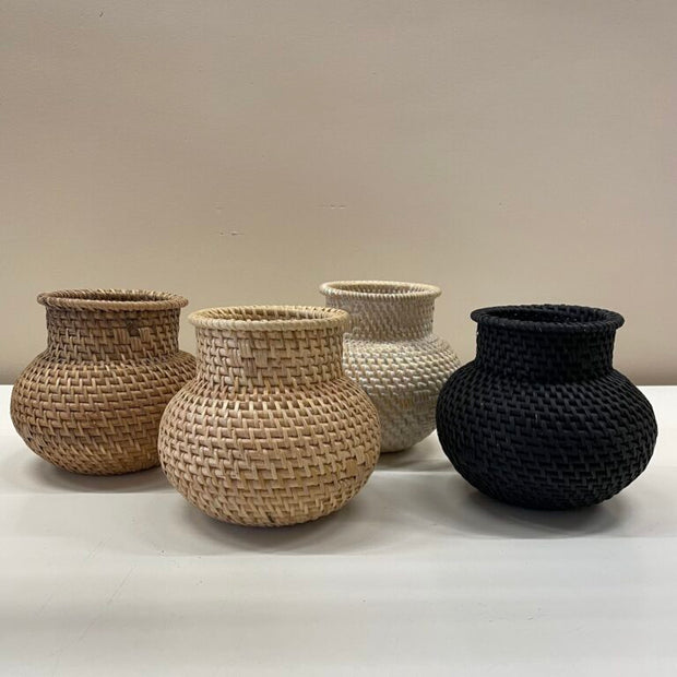Rotan vaas naturel - 13 cm