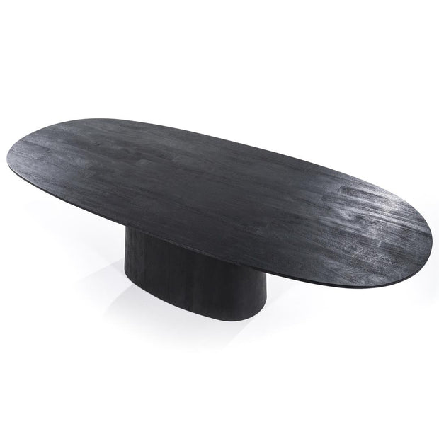 Ovale zwarte eettafel Aron 