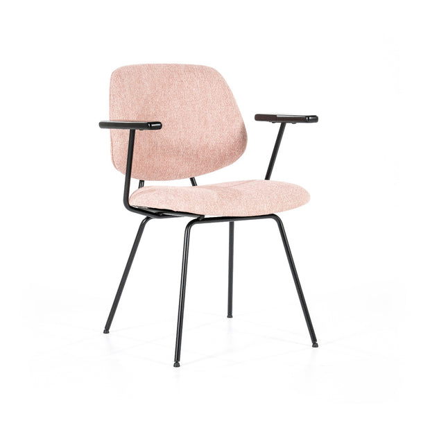 Stoel Lynn met armleuningen - roze