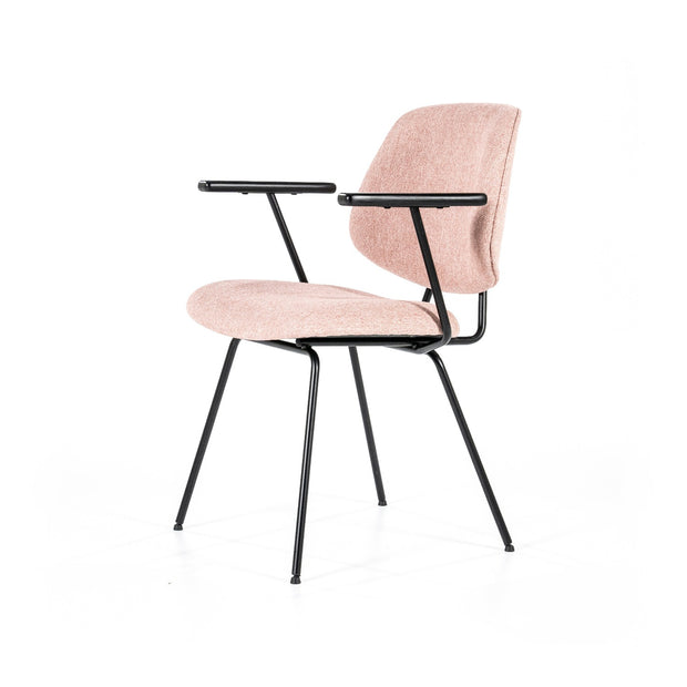 Stoel Lynn met armleuningen - roze