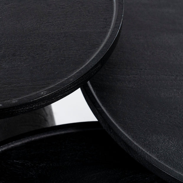 Zwarte ronde houten salontafel Ron van het merk Eleonora