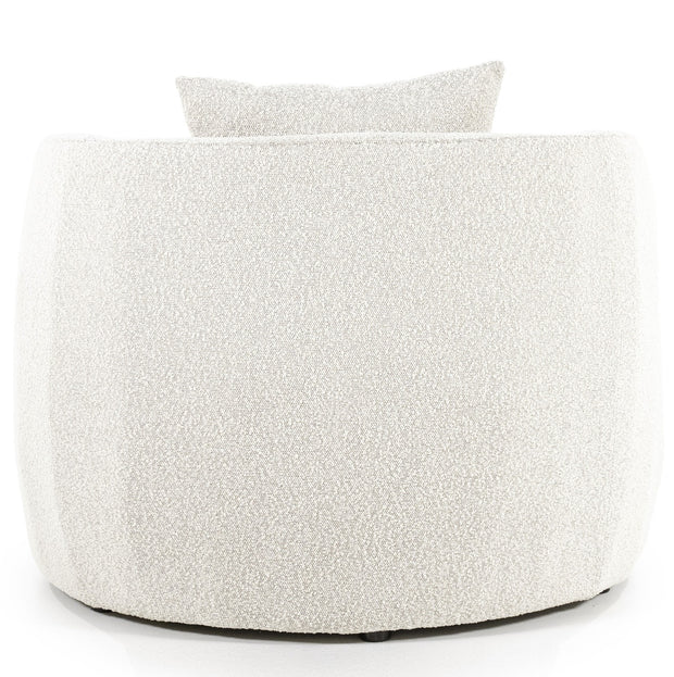 Fauteuil Louis spark beige van het merk Eleonora, prachtige ronde fauteuil in een boucléstof
