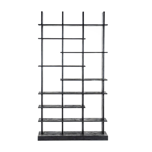 Open zwarte houten kast 