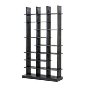 Open zwarte houten kast 