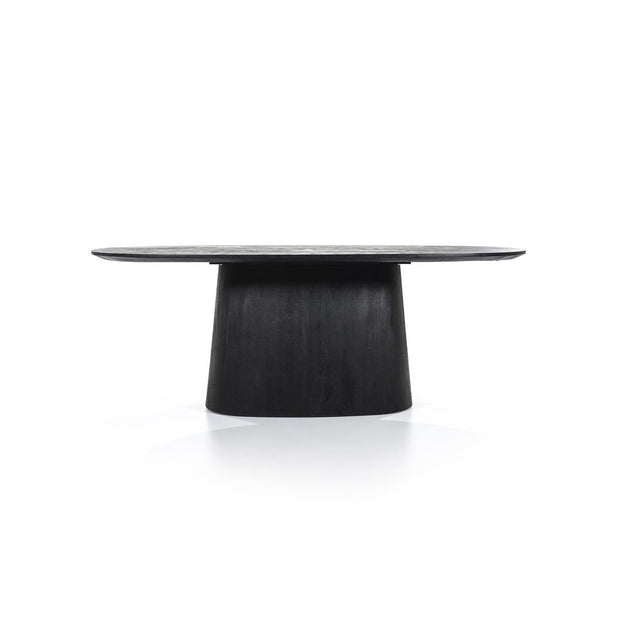 Ovale zwarte eettafel Aron 