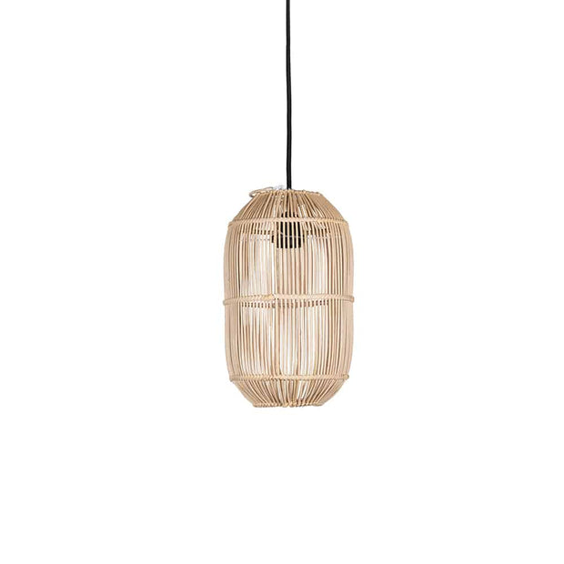 Rotan hanglamp in ovale vorm in mooie naturelle kleur 
