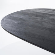 Ovale zwarte eettafel Aron 