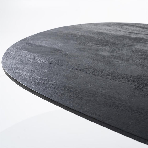 Ovale zwarte eettafel Aron 
