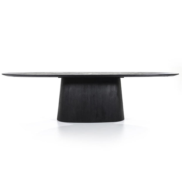 Ovale zwarte eettafel Aron 