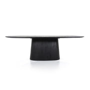 Ovale zwarte eettafel Aron 