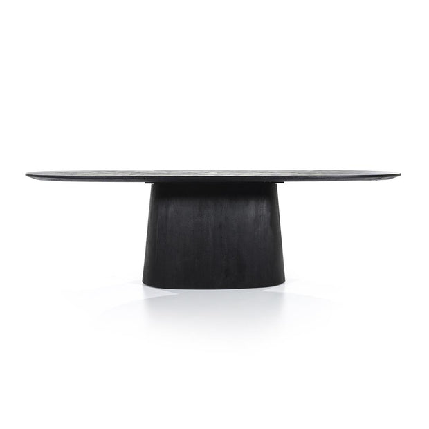 Ovale zwarte eettafel Aron 