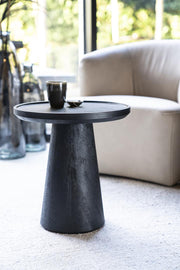 Zwarte ronde houten salontafel Ron van het merk Eleonora